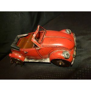 Classical Tinplate VW Volkswagen Beetle Red Metal Car Convertible ‘the bug’